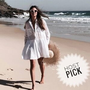 Crisp White Contemporary Cover Up▪︎One size